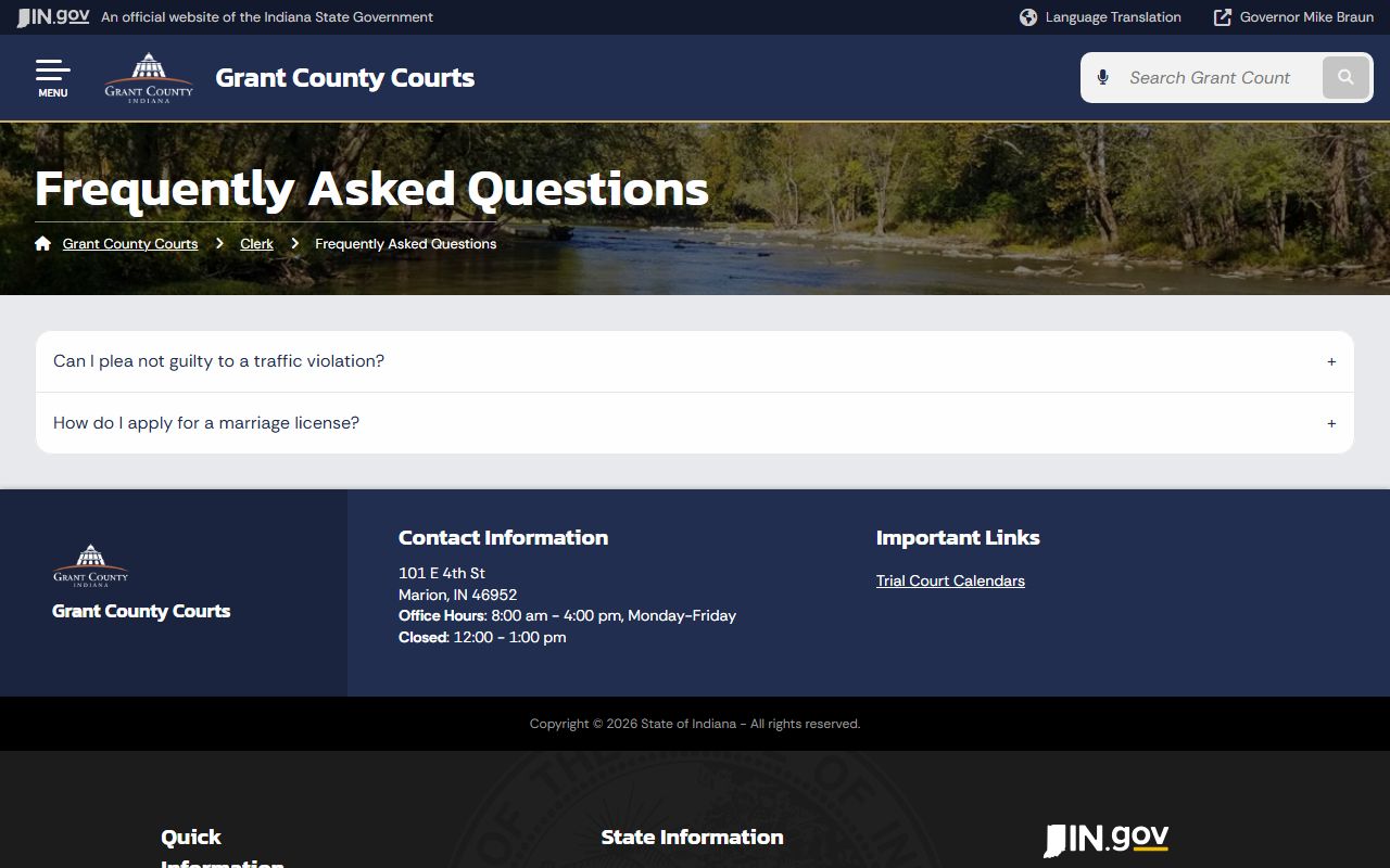 Grant County Clerk of the Circuit Court FAQ source