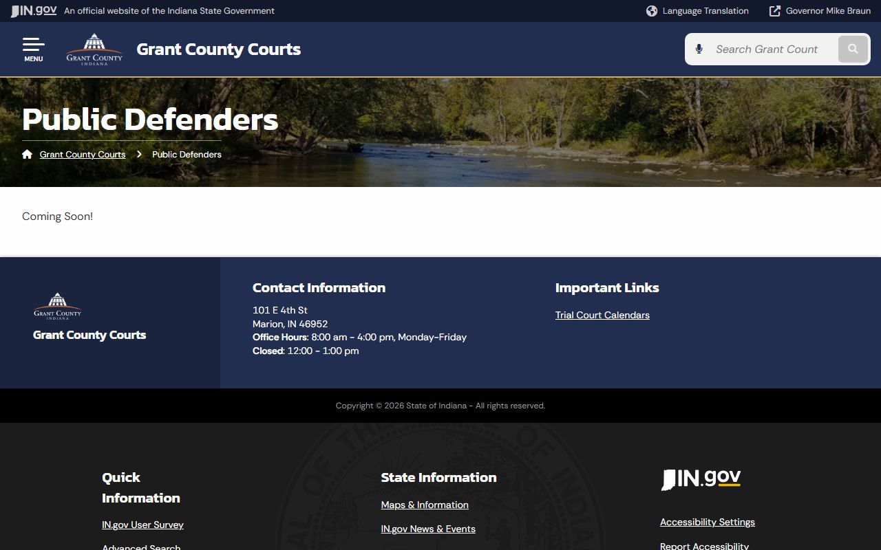 Grant County Clerk of the Circuit Court public defenders source