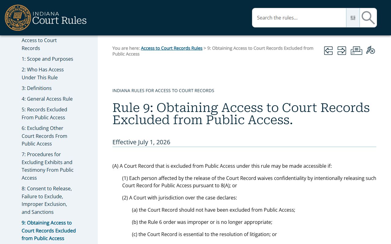 Grant County court records Access to Court Records Rule 9