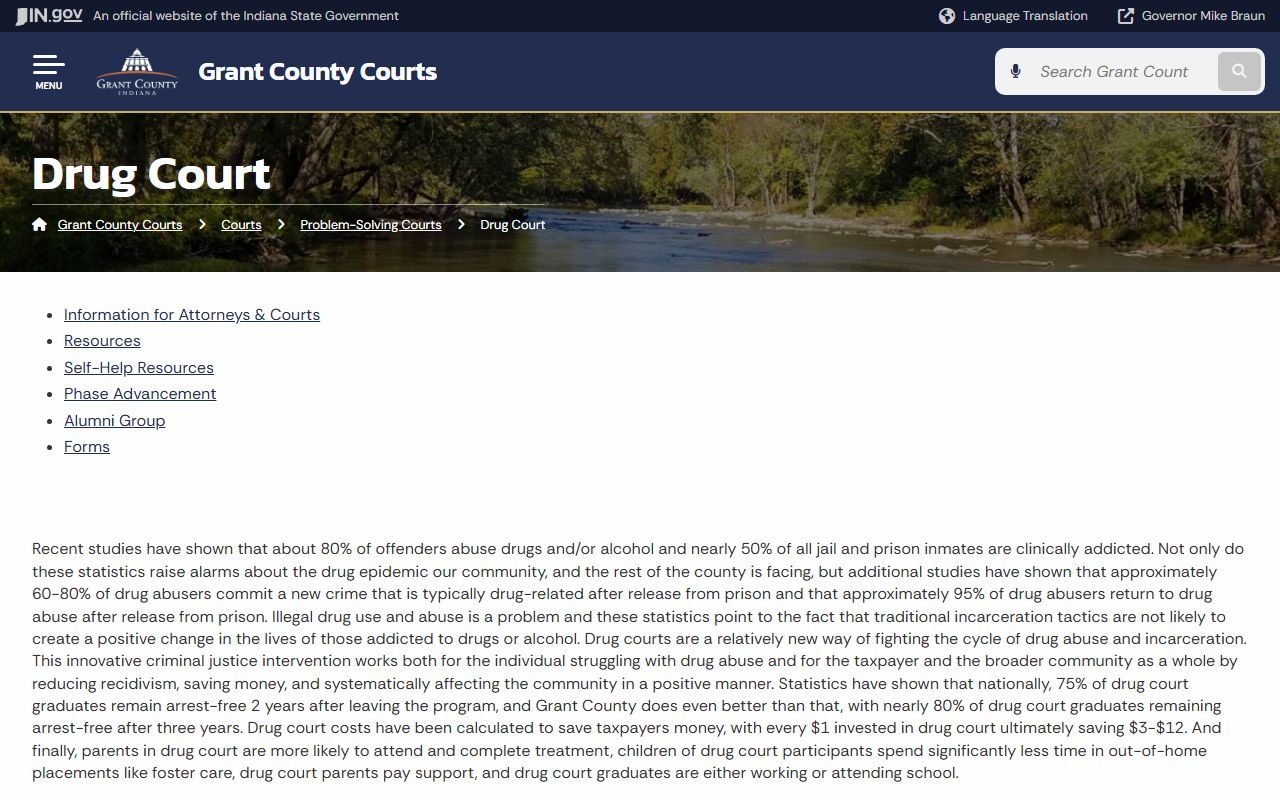 Grant County criminal court records Drug Court