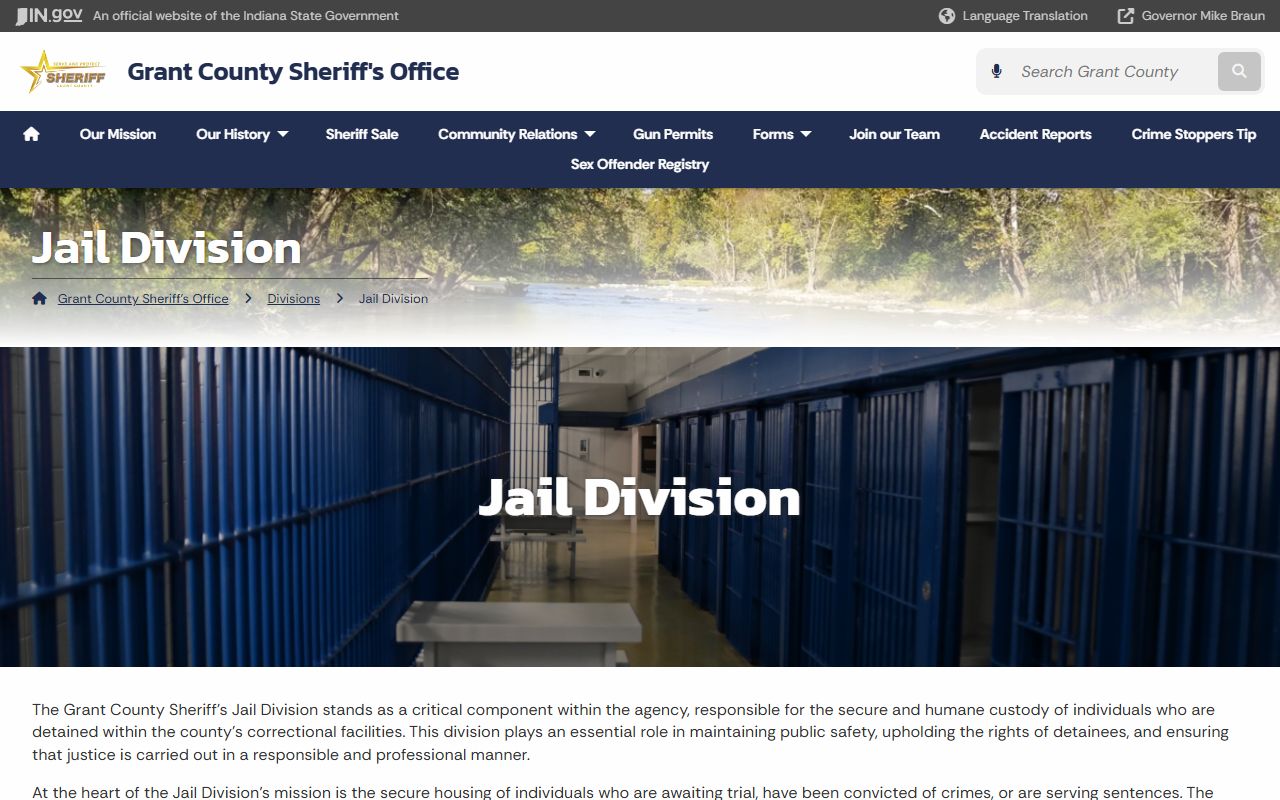 Grant County inmate records jail division source