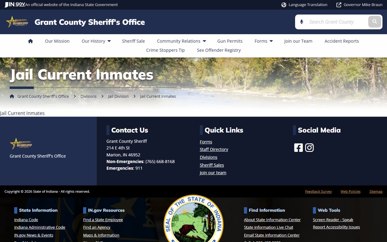 Grant County inmate records current inmates page