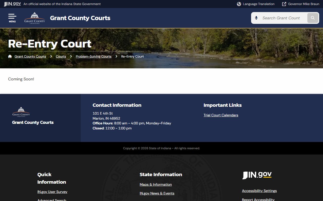 Grant County probate records Re-Entry Court local court source