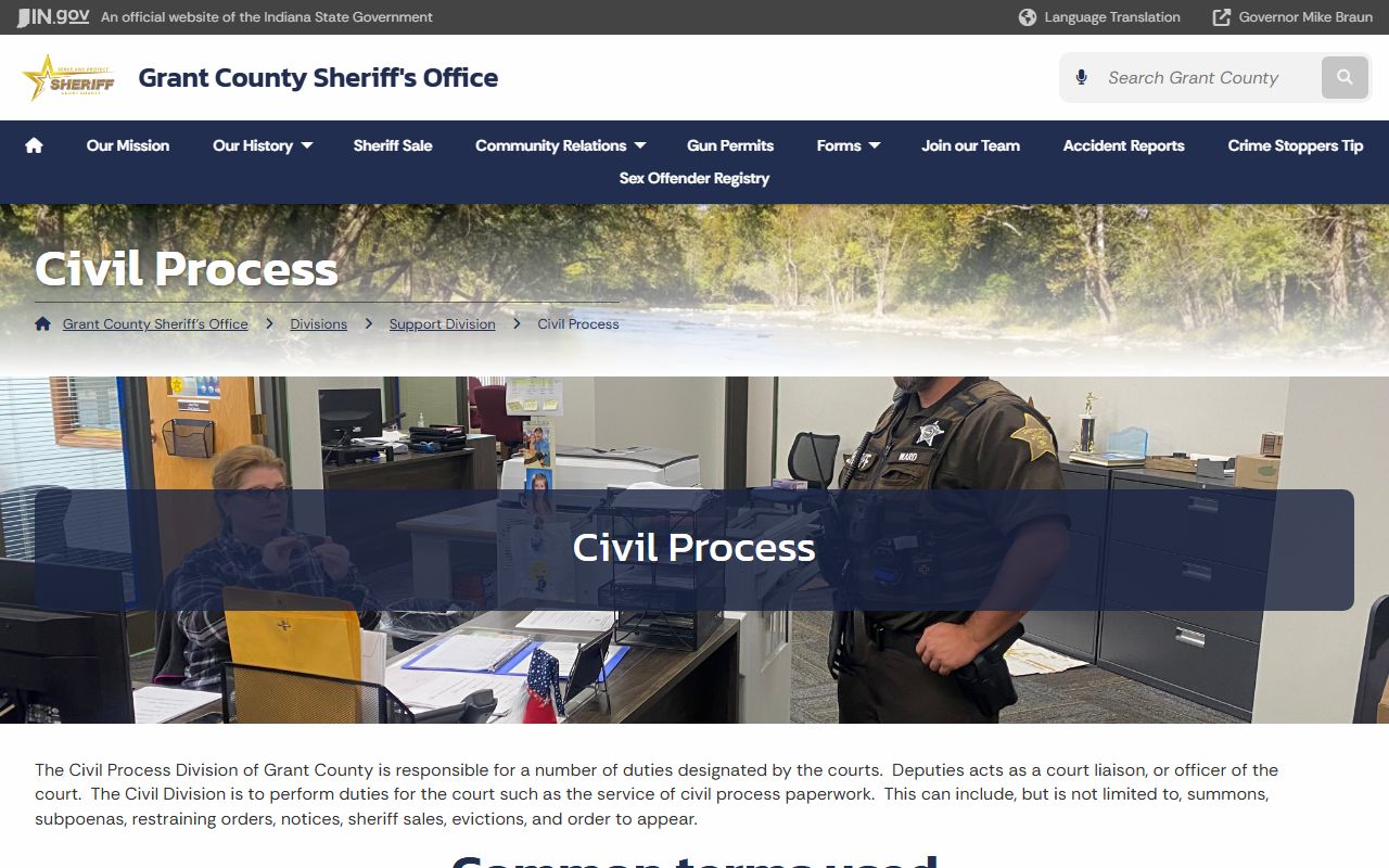 Grant County warrant records civil process source